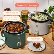 Beautiful 2 Qt Manual Slow Cooker, 2-Pack, Thyme Green + Porcini Taupe by Drew Barrymore