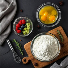 Glass Mixing Bowls Set, AOKIWO 11 Packs 3 Size Glass Nesting Mixing Bowl with BPA-Free Lids & Baking Tools, Kitchen Storage Bowls for Prep, Baking, Serving