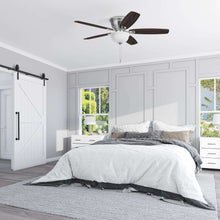 Honeywell Rockford 52" Traditional Satin Nickel Indoor Ceiling Fan with Light, Pull Chains & Reversible Motor