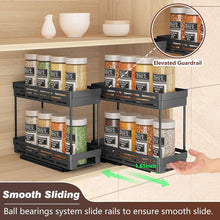 AOKIWO 2 Packs Pull Out Slide-Out Spice Rack Organizer for Cabinets,Multi-Purpose Kitchen Cabinet Organizer, Suitable for Cabinet Size 12"Hx11"Dx5"W, Black