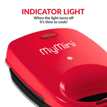 MyMini Sandwich Maker Grill, 520 watts, Red