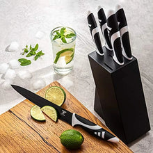 Moss & Stone Professional Kitchen Knife Chef Set, Small Knife Set With Block, Black Titanium Plated Kitchen Knife Set, Stainless Steel Scratch Resistant & Rust Proof Sharp Kitchen Knives.