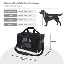 Roypet Small and Medium Pet Carrier, Airline Approved, Collapsible Travel, Black, 15 Lb Limit