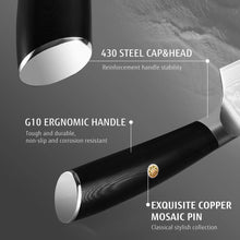 Hecef 8-Inch Chef Knife, Japanese Damascus Steel Blade with Resin Handle