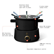 Beautiful 3 Qt Electric Fondue Set with Bonus 2 qt Ceramic Pot, Black Sesame by Drew Barrymore