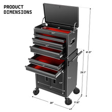 Hyper Tough 20-Inch 5-Drawer Steel Tool Chest with Ball-Bearing Slides, 300 lb Capacity, Black