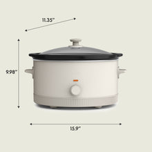 bella 6 Qt Manual Slow Cooker with 3 Temperature Settings, Ceramic Nonstick Coating, Dishwasher Safe Stoneware Pot & Tempered Glass Lid, Oatmilk