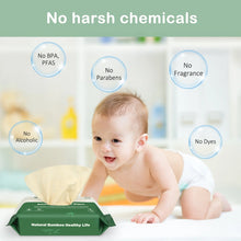 QingYa Bamboo Flushable Wet Wipes with Aloe, 360 Wipes (6 Packs) , Unbleached