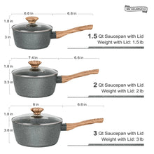 MICHELANGELO Sauce Pan with Lid, Nonstick Saucepans 1.5QT&2QT&3QT, Granite Sauce Pan 3 Piece, Stone Saucepan Set, Small Pot with Lid, Nonstick Sauce Pot Set - Brands For Less USA