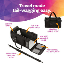 TrustyPup Easy Explorer Medium Guaranteed On-Board Travel Pet Carrier, Black, 16 lb Limit
