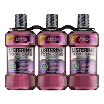 Listerine Total Care Mouthwash, Fresh Mint (33.8 Fl. Oz., 3 Pk.) - Brands For Less USA