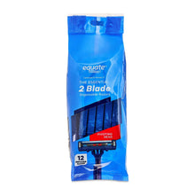 (3 pack) Equate 2-Blade Disposable Razors, Blue, 12 Count