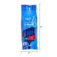(3 pack) Equate 2-Blade Disposable Razors, Blue, 12 Count