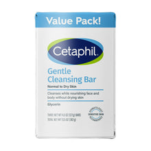 (3 pack) Cetaphil Gentle Face Cleanser and Body Wash Bar for Dry to Normal, Sensitive Skin Value Pack, 4.5 oz (Pack of 3)