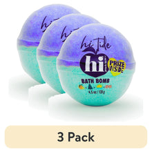 (3 pack) Hi Peach Layne Hi Tide, Periwinkle and Turquoise Clean Beauty Bath Bomb with Prize, 4.5oz