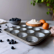 (3 pack) Mainstays 12-Cup Nonstick Muffin Pan, Cupcake Pan, 2.9" Diameter Cup, Gray, 1 Count