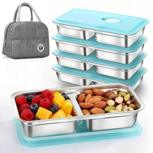 9 Pcs Stainless Steel Snack Containers with Lids and Lunch Box Bag, Grab and Go Snack Containers, Reusable 2 Compartment Stainless Steel Food Storage Containers Set for Travel & Outdoor Camping - Brands For Less USA