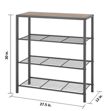 TRINITY 4-tier Shoe Rack with Console Top, Dark Gray