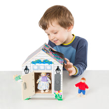Melissa & Doug Take-Along Wooden Doorbell Dollhouse - Doorbell Sounds, Keys, 4 Poseable Wooden Dolls - Brands For Less USA