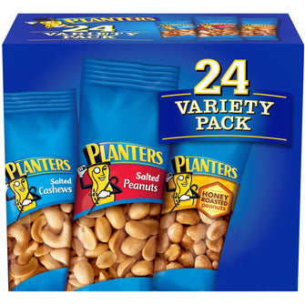 Salted Cashews, Salted Peanuts & Honey Roasted Peanuts Variety Pack, 24 Ct Packs - Brands For Less USA