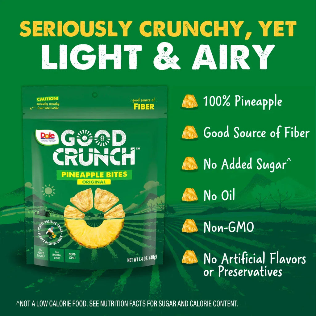 Dole Good Crunch Original Pineapple Bites, Made with All Natural Fruit ...