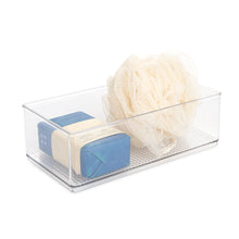 Mainstays Large Clear Plastic Organizer Bin for Bathroom