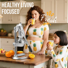 Sopito Manual Juicer Press, Effortless Cast Iron Juicer Professional Safety Stainless Steel Hand Press Juicer for Fresh Lemon, Lime, Orange & Pomegranate,Easy to Clean with Brusher