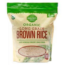 Arroz integral de grano largo orgánico Wellsley Farms, 4 libras.