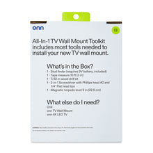 Onn TV Wall Mount Installation Toolkit with Battery Operated Electronic Stud Finder, 6 Pieces, 1.15 lb, Black, 1 Each