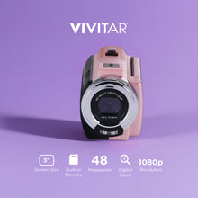 Vivitar PopCam Digital Camcorder, 48MP, Full HD 1080p Video Camera with 3" Flip Screen, 16x Digital Zoom, Built-in Microphone, Compact Vlogging Camera for Beginners, Travel, & Family Recording