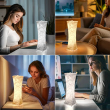 Set of 2 Fabric Table Lamp, Modern Dimmable Nightstand Lamp Bedside Desk Lamp, With Shade & LED Strip, For Bedroom Living Room, USB Interface