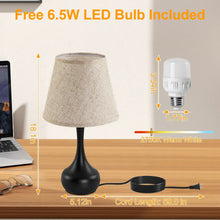 LOFTER-PRO Touch Table Lamps for Bedroom, 3-Way Dimmable Bedside Lamp - Home Decor, Touch Controlled Small Light For Bedroom, Living Room, Office, Desk (Including LED Bulbs)