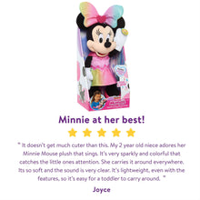Disney Junior Minnie Mouse Sparkle and Sing Minnie Mouse, Large 13 Inch Feature Plush with Lights and Sounds Baby and Toddler Toys