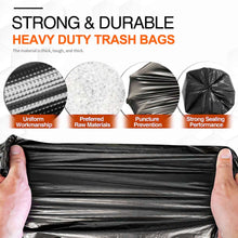 55 Gallon Trash Bags, Heavy Duty Outdoor Garbage Bags (60 Count) for Waste, Lawn and Leaf ,1.5 Mil