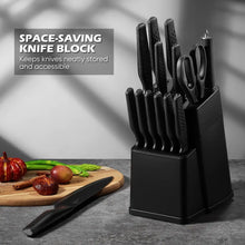 Vesteel Knife Block Set for Kitchen, 15-Piece High Carbon Stainless Steel Knives Set with Ergonomic Handle, Ultra-sharp & Rust Resistant