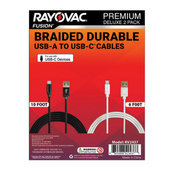 Rayovac USB-A to USB-C Cables, 2 pk.