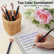 WEMATE 8Pcs Set for Journaling, Glitter Fancy Pens Gifts for Women, Office Black