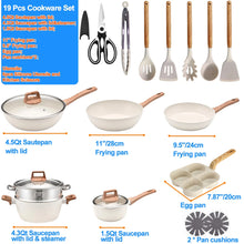 Kitchen Cookware Sets, Nonstick Pots and Pans Set, Induction Cookware, 19 Pcs
