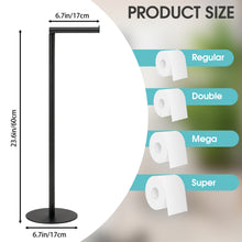 Toilet Paper Holder Stand, Free Standing Toilet Paper Roll Holder for 5 Spare Rolls, Modern Bathroom Toilet Paper Stand, Black