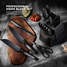 Vesteel Knife Block Set for Kitchen, 15-Piece High Carbon Stainless Steel Knives Set with Ergonomic Handle, Ultra-sharp & Rust Resistant