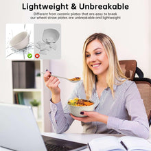 GPED 48 Pcs Wheat Straw Dinnerware Sets For 4, Unbreakable Dinnerware Sets, Reusable Wheat Straw Plates and Bowls Sets, Travel Camping Cutlery Set, Dishwasher Microwave Safe Dinnerware, Beige - Brands For Less USA