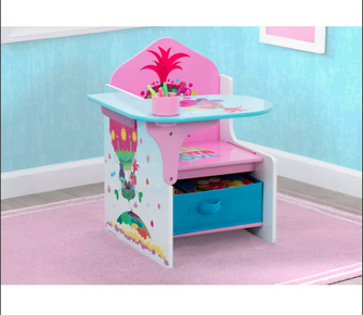 Delta Children Trolls World Tour Chair Desk with Storage Bin