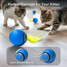 Risehigh Cat Toys for Indoor Cat Toy Smart Interactive Cat Toy Ball Rechargeable Two Speed Adjustment for Bored Indoor Adult Cats 2 Packs(Blue+Orange)