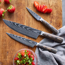 GreenPan Bobby Flay 3 Piece Knife Set, Pairing, Utility & Chef’s Knife, Stainless Steel, Wood Handle