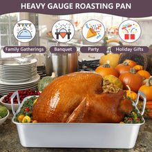 Walchoice Roasting Pan with Rack Set, Stainless Steel Large Turkey Roaster with V-shaped rack & Cooling Rack for Thanksgiving, Heavy Duty & Dishwasher Safe