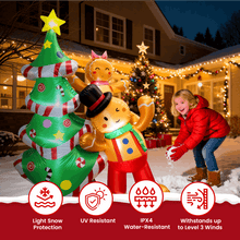 GVDV 8FT Christmas Inflatables Outdoor Decorations, Blow Up Yard Decoration(Gingerbread Man & Christmas Tree)