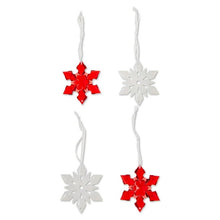 Red & White Snowflakes Mini Christmas Ornaments, 4 Count, by Holiday Time