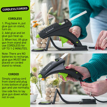 Surebonder High Temperature Corded/Cordless Black/Green Full Size 60 Watt Hot Melt Glue Gun