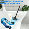 GARITIN Plunger and Toilet Brush Set with Holder, 2 in 1 Toilet Plunger and Brush Combo for Bathroom Cleaning, Black