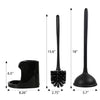 GARITIN Plunger and Toilet Brush Set with Holder, 2 in 1 Toilet Plunger and Brush Combo for Bathroom Cleaning, Black